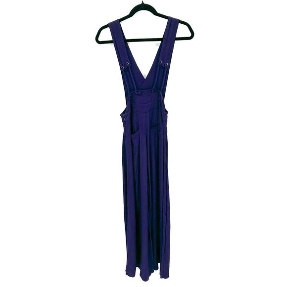 ANTHROPOLOGIE Maeve Purple Wide Leg Lightweight Boho Overalls Jumpsuit Size 0 - Picture 3 of 9